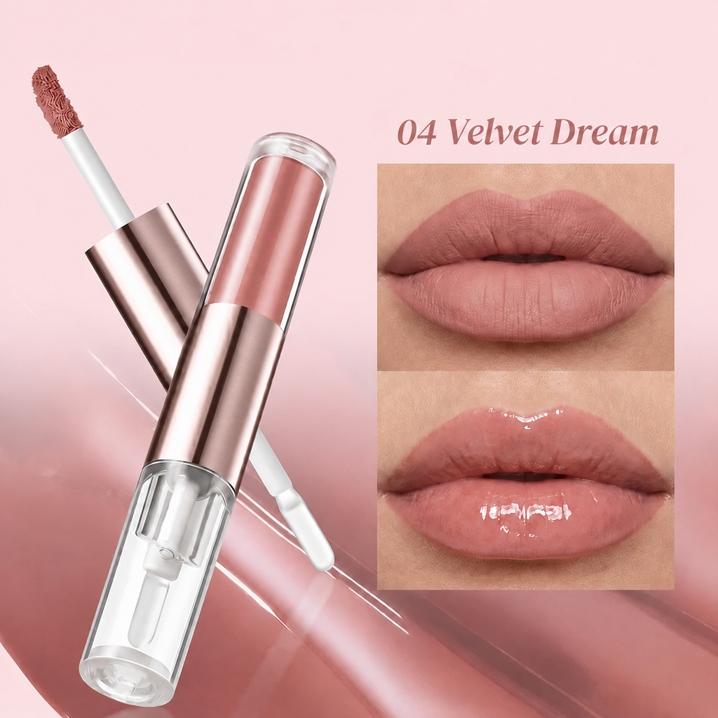 Velvet Glaze 2-in-1 Matte & Gloss Lip Duo（Buy 1 get 1 free）